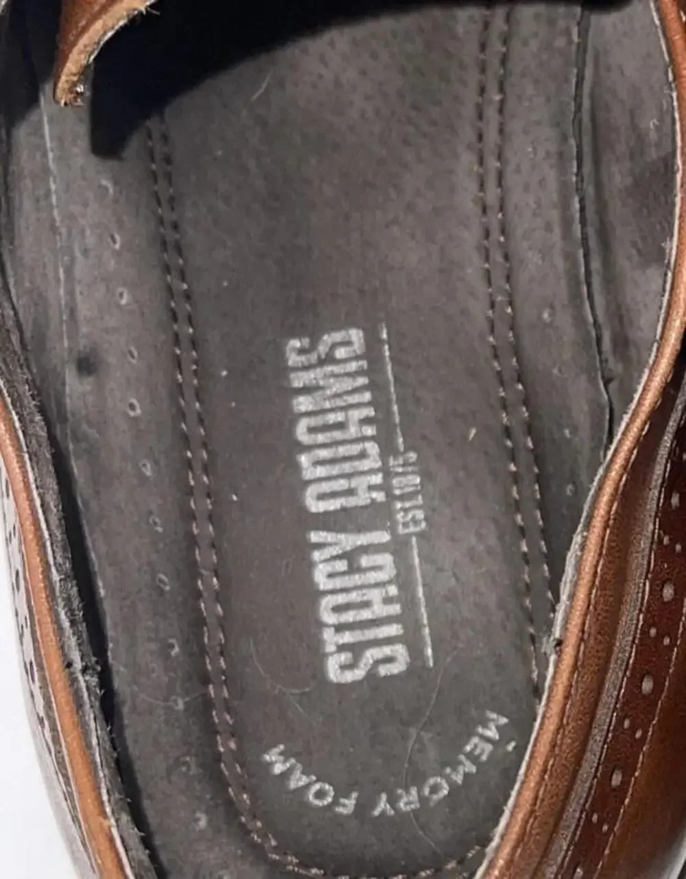Stacy Adams Dress Shoes Mens Size 10.5 Brown Leather Cap Toe Derby 25065-221